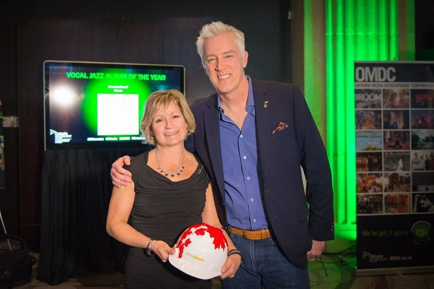 Allan Reid and Kathy Choquette at pre-JUNO party 2017
