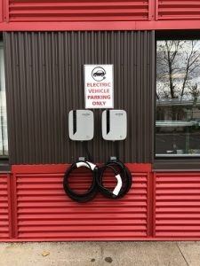 Electric vehicle charging station at IBEW Local 586