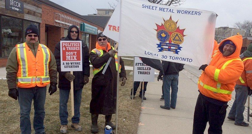 Protesters at offices of MPP Kevin Flynn Feb 3 2017