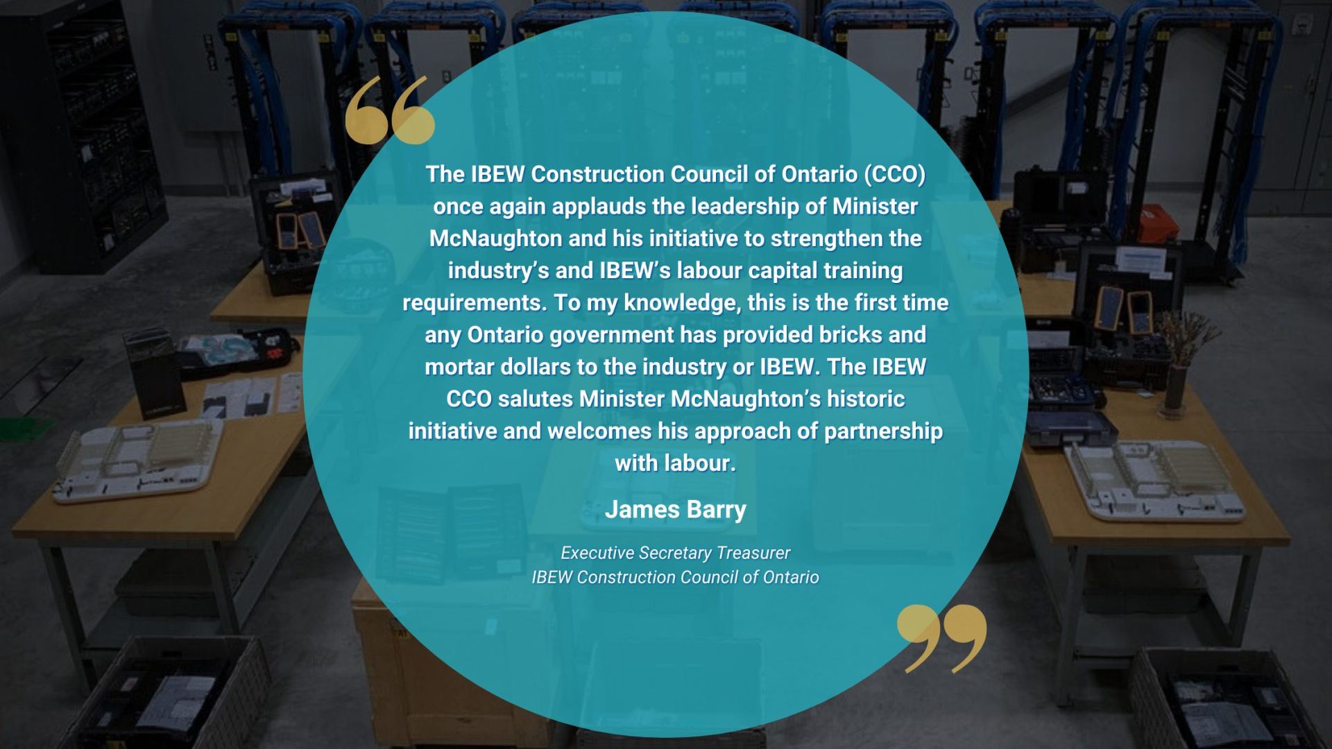 Ontario Skilled Trades Training Fund: The IBEW CCO Salutes Minister for Historic Initiative